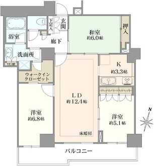 プラウドタワー船橋の間取図