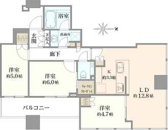 白金ザ・スカイ WESTの間取図