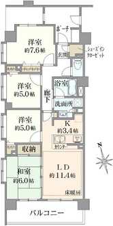 コスモ東陽町親水公園の間取図