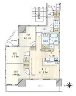サンクレイドル板橋区役所前の間取図