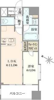 シティインデックス新宿若松町の間取図