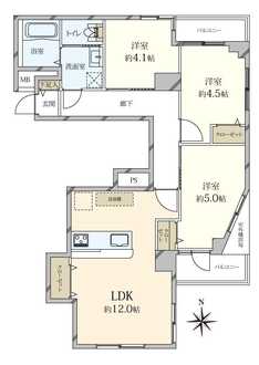ライオンズマンション駒場の間取図