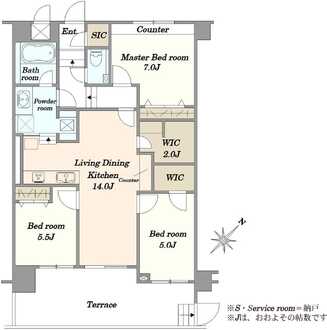 ミオカステーロ雪ヶ谷アルテパラッツォの間取図