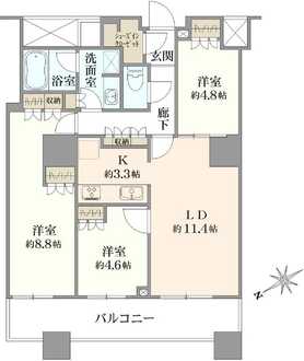 ザ・パークハウス西新宿タワー60の間取図