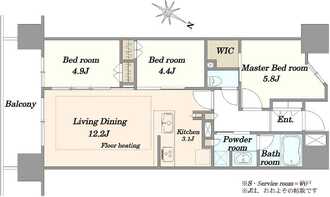 ジオ新宿若松町の間取図
