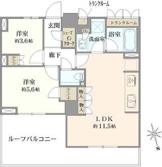 プラウド元住吉ウエストの間取図