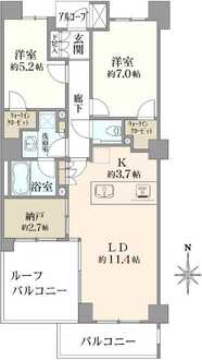 アトラス調布杜の棟の間取図