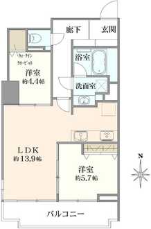 プラウドタワー武蔵小金井の間取図