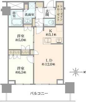 プラウドタワー武蔵小金井クロスウエストの間取図