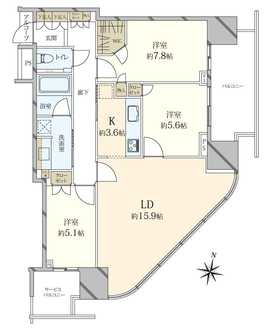 二子玉川ライズタワーレジデンスタワーセントラルの間取図