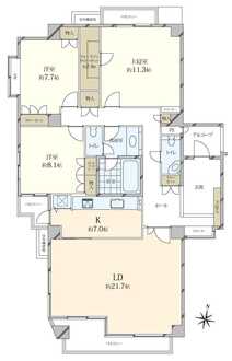 グランポート深沢の間取図