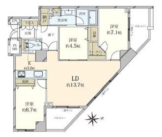 アトラスアリーナ武蔵新城ランドマークコートの間取図