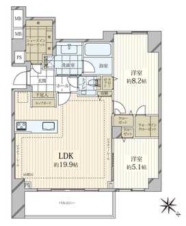 南平台ハウスの間取図