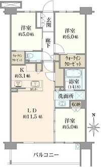 シティテラス荻窪ブリーズコートの間取図
