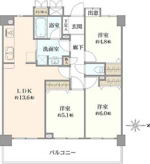 ウイングストリーム氷川台コートの間取図