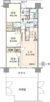 プラウド練馬中村橋ガーデンテラスの間取図
