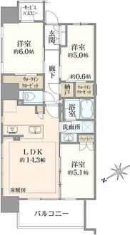シティハウス武蔵野の間取図