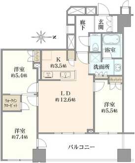 武蔵野タワーズ　スカイクロスタワーの間取図