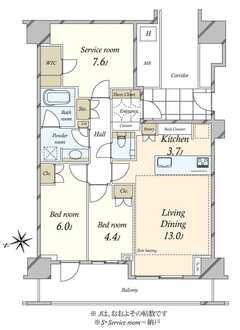 ブランズ麻布狸穴町の間取図
