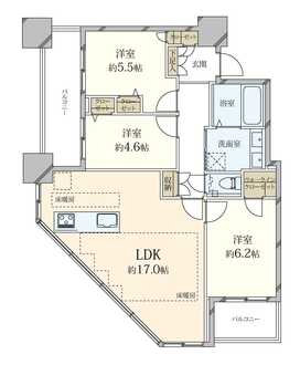 プラウドタワー千代田富士見の間取図