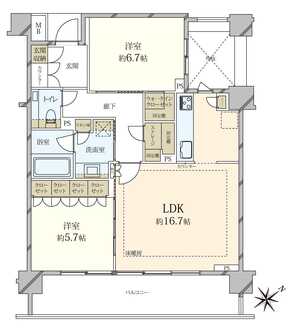 イニシア高輪プレシアスコートの間取図