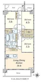 パークハウス世田谷千歳台コンフォートの間取図