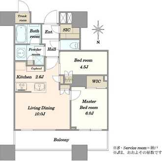 パークシティ大崎ザ・タワーの間取図