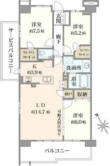 プラウド下総中山ディアージュの間取図