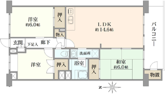 新松戸ハイツの間取図