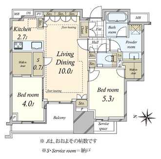 プラウド文京千駄木の間取図