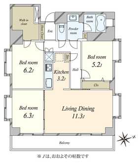 ライオンズマンション北馬込の間取図