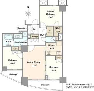 ドリームタワーキュアレジデンスの間取図