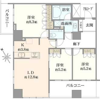 クレッセント三鷹ザ・タワーの間取図