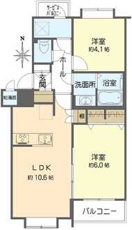 深江橋コーポF棟の間取図