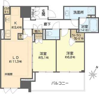 クラッシィタワー靱公園の間取図