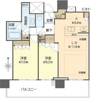 パークタワー梅田の間取図