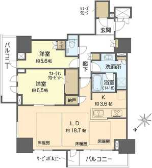 グランドメゾン上町台レジデンスタワーの間取図