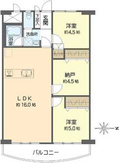 深草西浦住宅の間取図