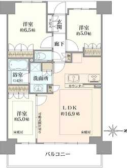 リバーガーデン四天王寺の間取図