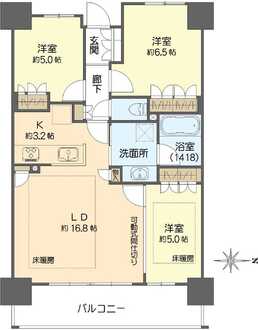 リバーガーデン四天王寺の間取図