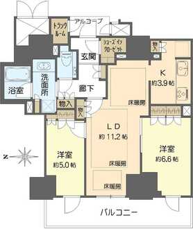 ジオタワー新町の間取図