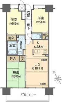 ランフォルセ長尾II番館の間取図