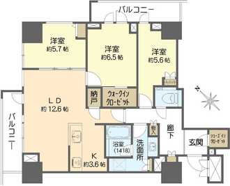 グランドメゾン上町台レジデンスタワーの間取図