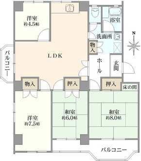 中山五月台住宅25号棟の間取図
