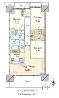 プラウドシティ大田六郷フォレスト街区棟の間取図