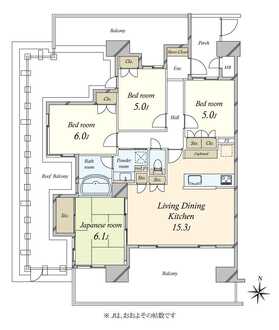 グランイーグル多摩川VIの間取図