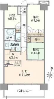 キャピタルガーデン東大島ソレアの間取図