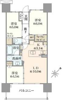 シティテラス新小岩の間取図