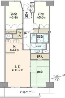 大船第三パークタウンG棟の間取図