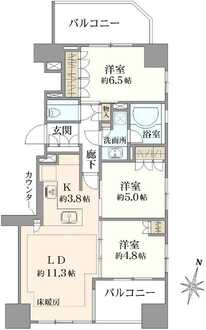 Brillia護国寺富士見坂の間取図